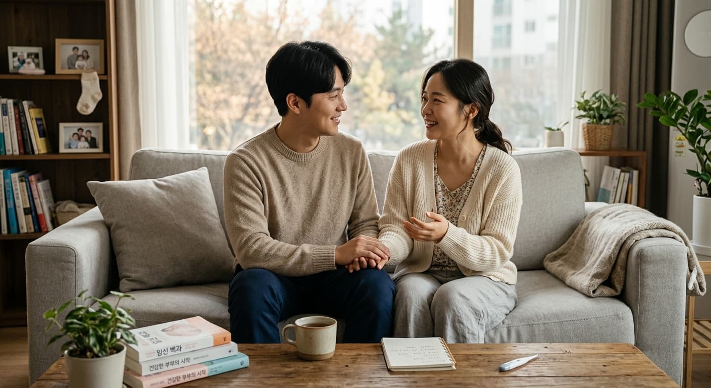 임신을 준비하는 부부와 엽산 섭취