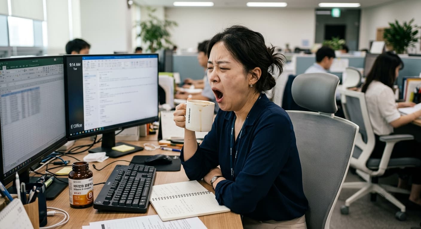 만성피로를 느끼는 회사원